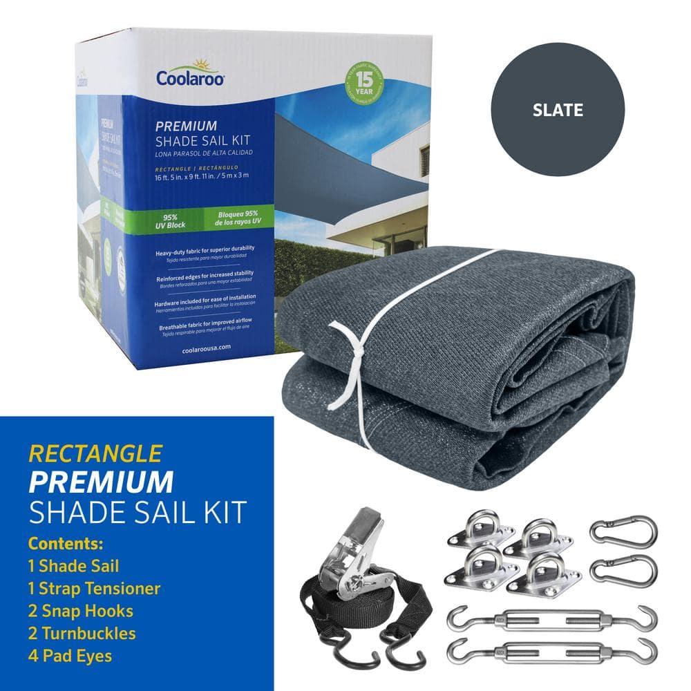 Coolaroo Premium Rectangle Kit 95%; 16'5"x9'11"; Slate