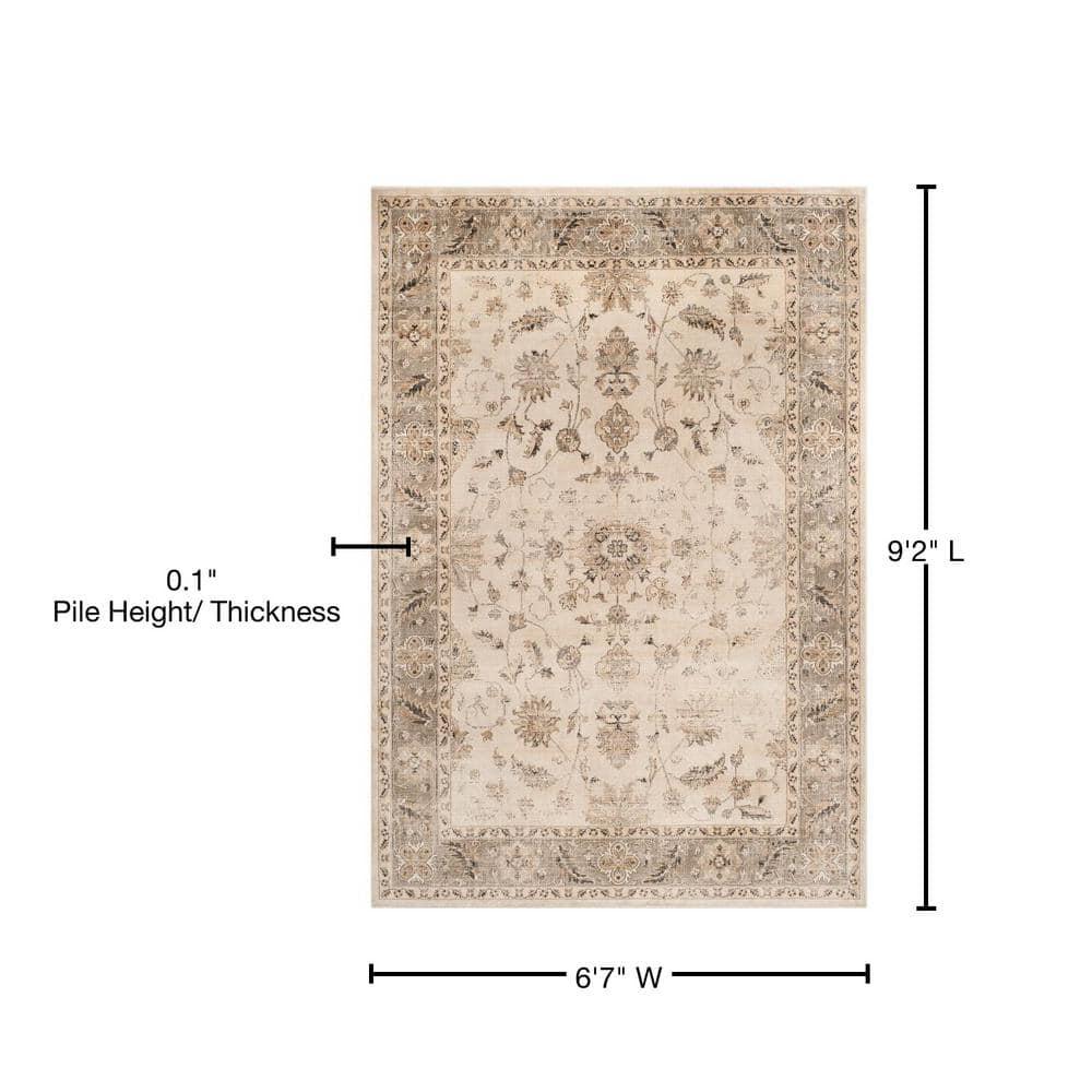 Vintage VTG168 Power Loomed Indoor Area Rug - Stone/Mouse - 6'7"x9'2" - Safavieh.