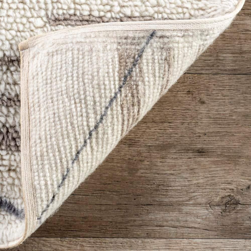 Arvin Olano x Rugs USA - Pick-Up-Sticks Machine Washable Wool Indoor Area Rug Ivory 5' x 8'
