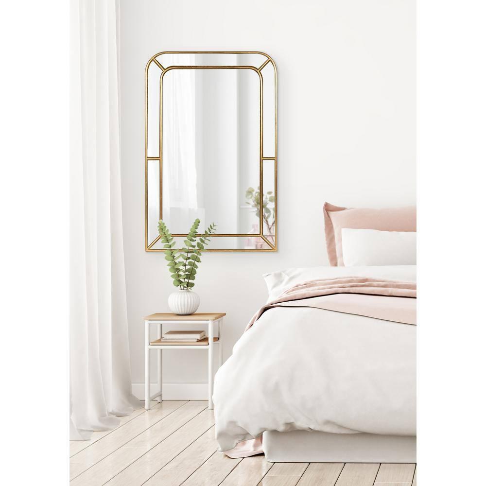 Kate and Laurel Lamson Transitional Framed Wall Mirror, 20 x 30, Gold, Sophisticated Glam Wall Decor