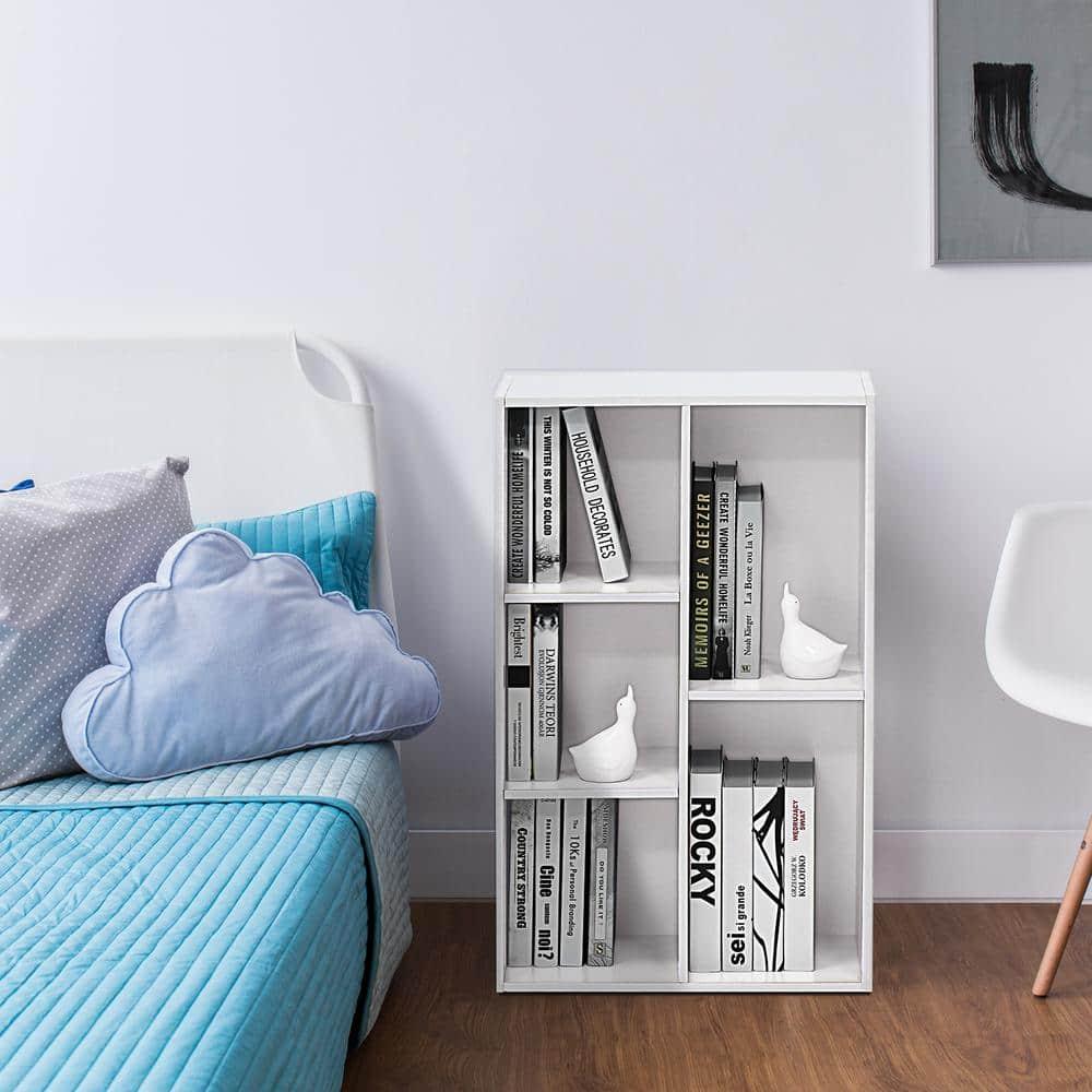 31" 5-Cube Geometric Decorative Bookshelf with Anti-Toppling Reversible Open Bookshelf Storage Organizer for Study&Office