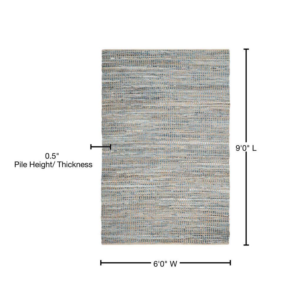 Cape Cod CAP352 Hand Woven Area Rug - Natural/Blue - 6'x9' - Safavieh.