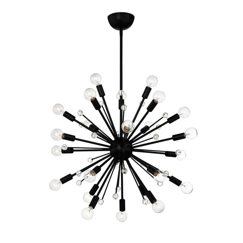 24 Light Metal Dimmable Sputnik Chandelier