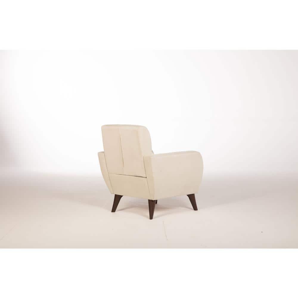 Lugano Mid-Century Modern Beige Accent Chair with Storage