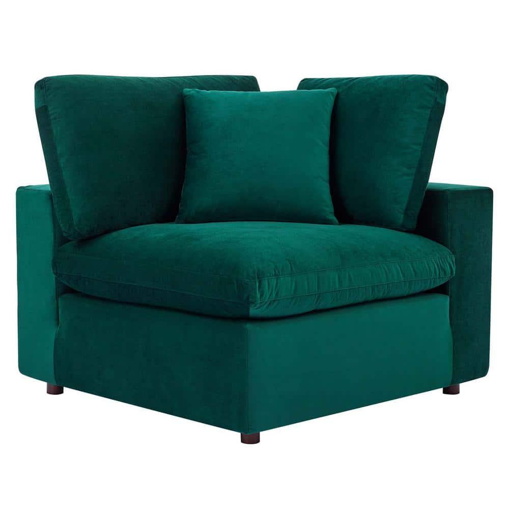 Modway Commix Down Filled Overstuffed Performance Velvet Loveseat in Green