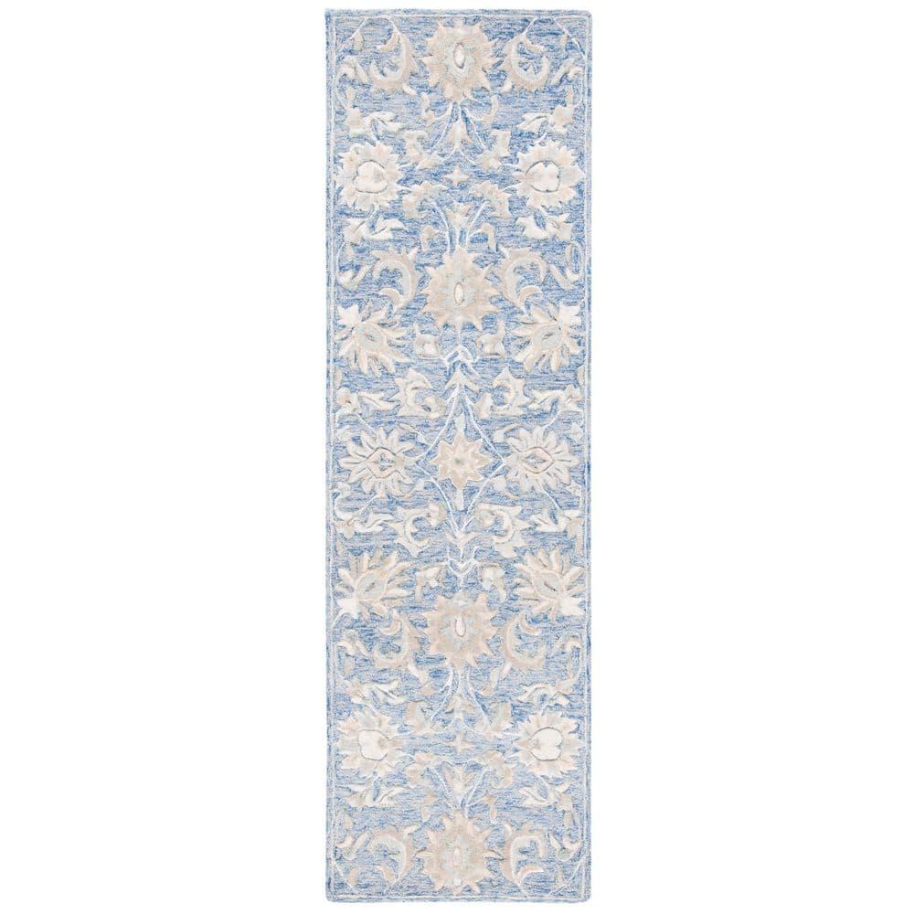 Glamour GLM624 Hand Tufted Indoor Runner - Blue/Beige - 2'3"x8' - Safavieh