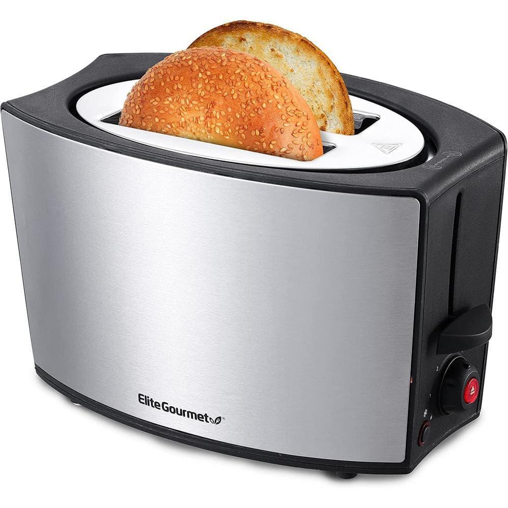 Elite Gourmet ECT2428 New Stainless Steel 2-Slice Toaster with Bagel Function