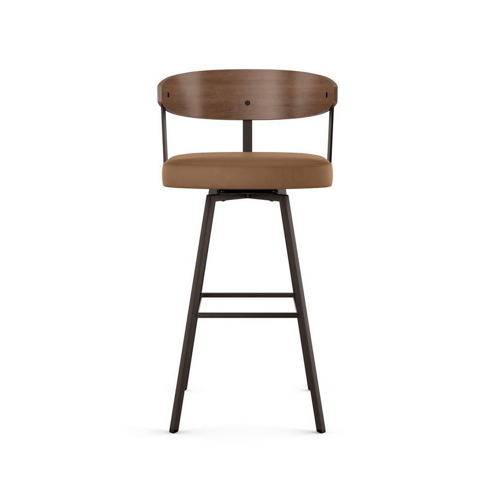 Amir Swivel Counter & Bar Stool with Wooden Back