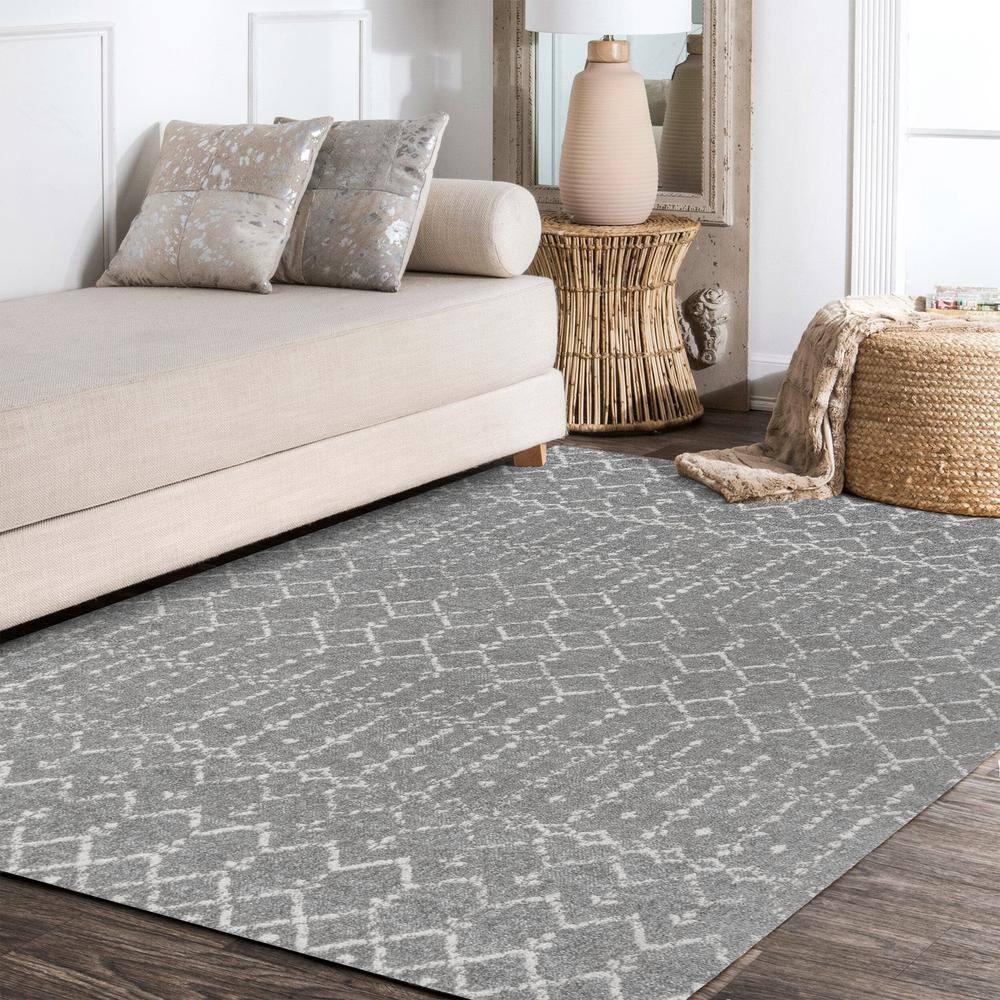 JONATHAN Y Moroccan HYPE Boho Vintage Diamond Gray/Ivory 3 ft. x 5 ft. Area Rug