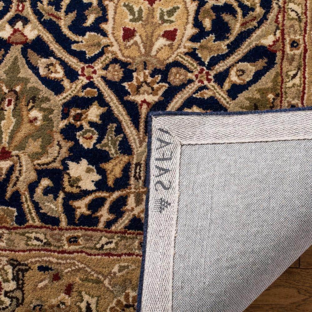 SAFAVIEH Persian Legend Adrian Floral Bordered Wool Area Rug, Blue/Gold, 9' x 12'