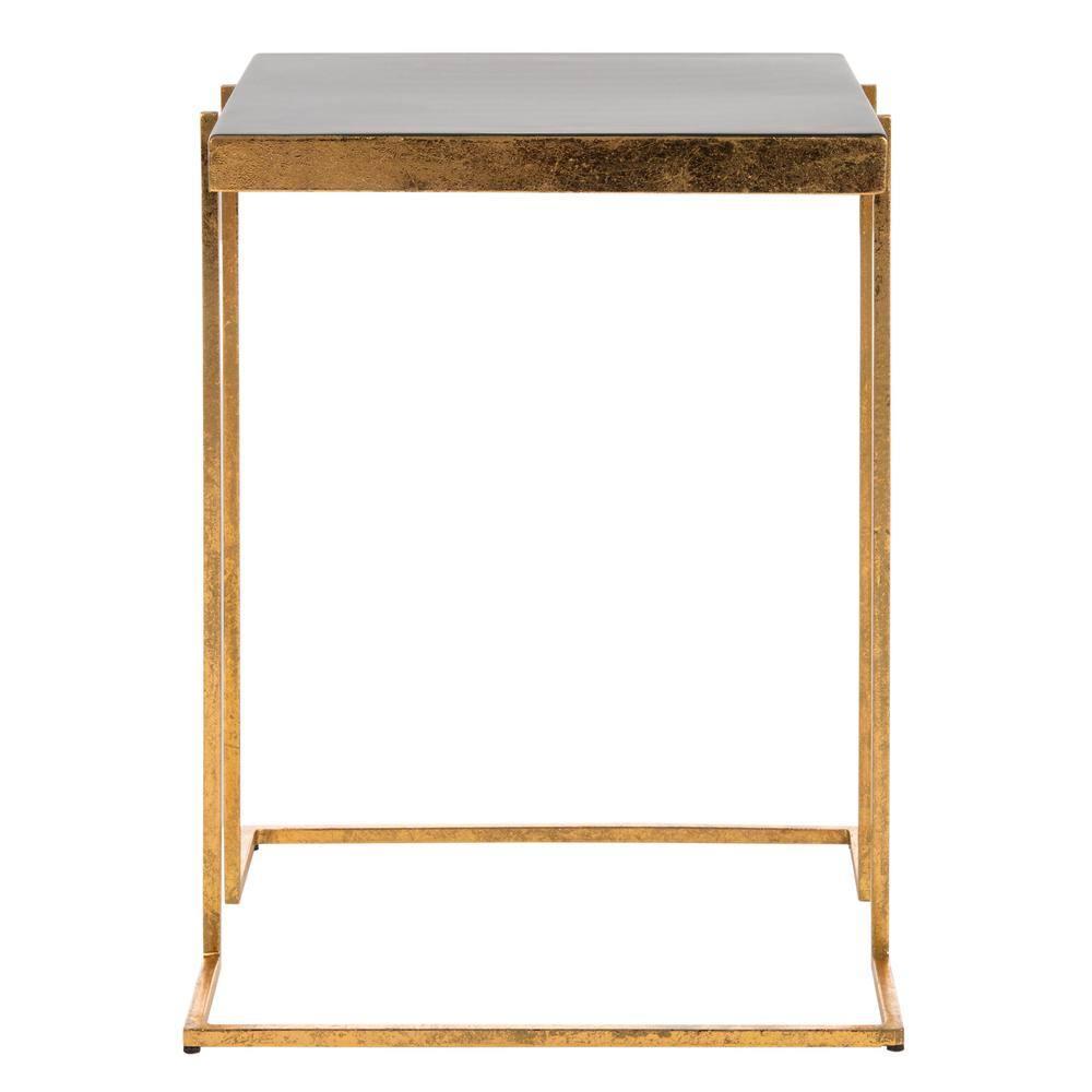 Amarylis Greek Key Side Table - Black Enamel/Gold - Safavieh.