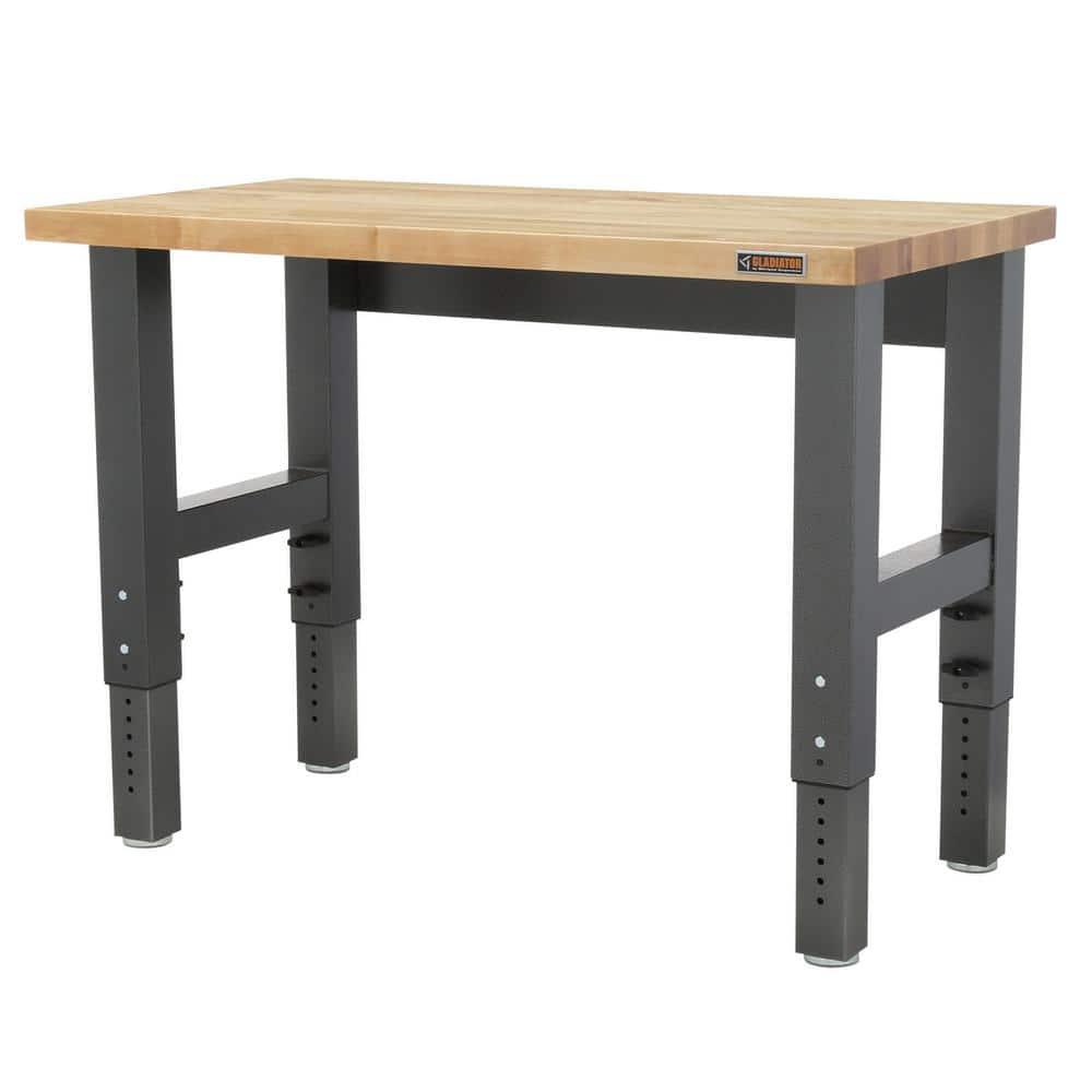 Adjustable Height Hardwood Workbench