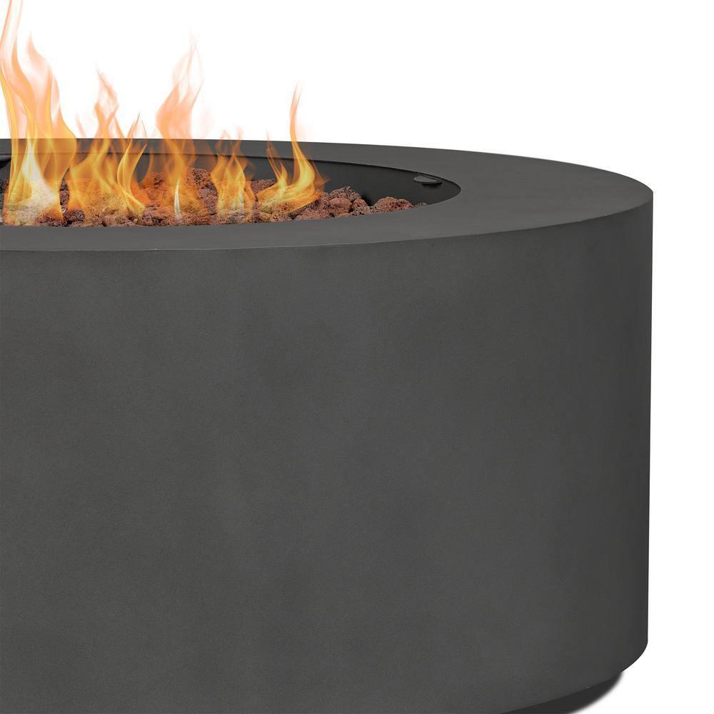 Aegean 36" Round Steel Propane or Natural Gas Fire Pit Table by Real Flame