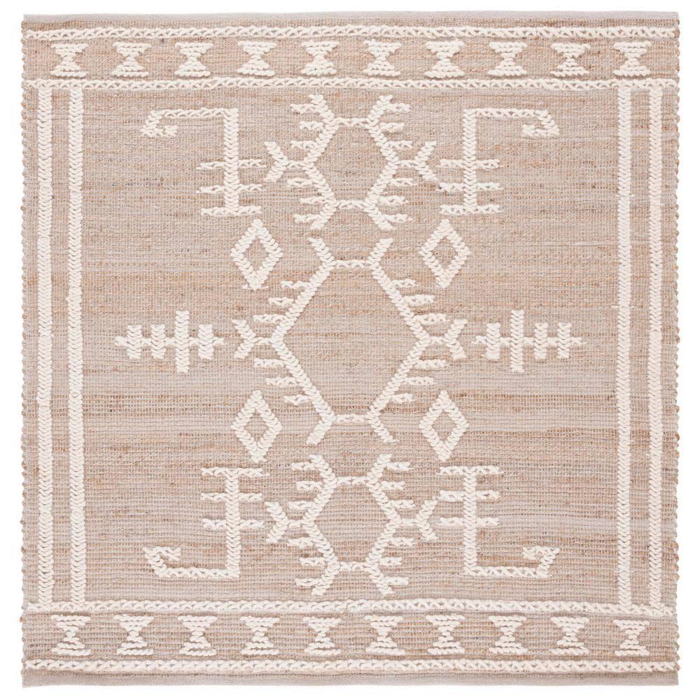 Natural Fiber NFB377 Hand Woven Area Rug - Natural/Ivory - 6'x6' - Safavieh.