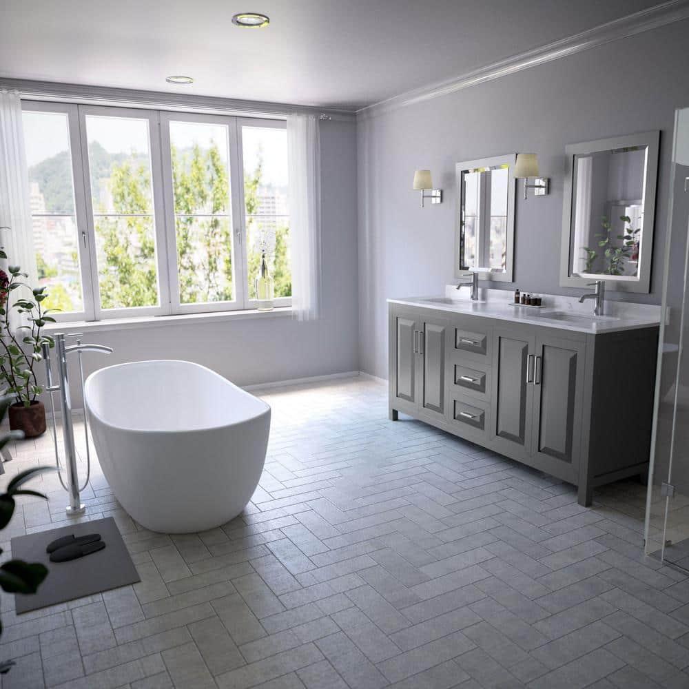 Rebecca 65'' x 32'' Freestanding Soaking Acrylic Bathtub with Faucet