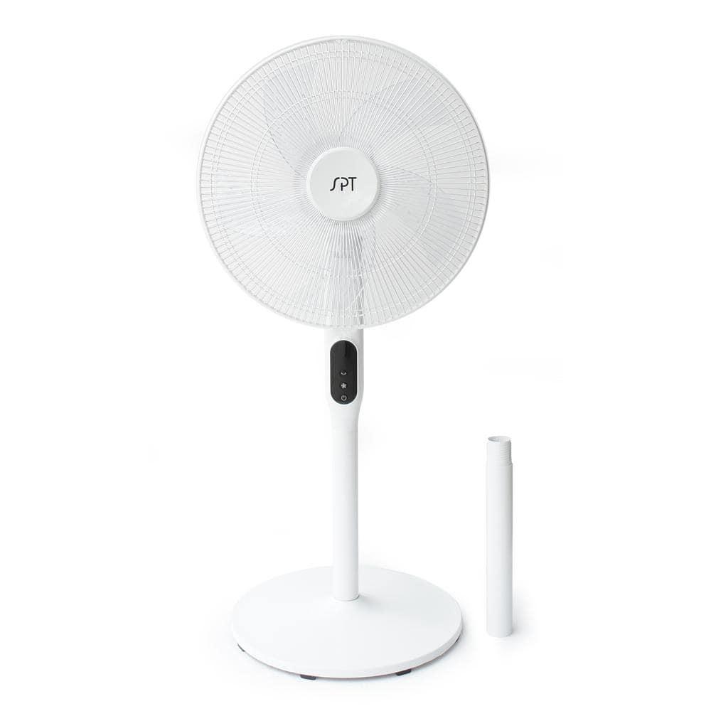 16" DC-Motor Energy Saving Stand Fan with Remote and timer-Piano White