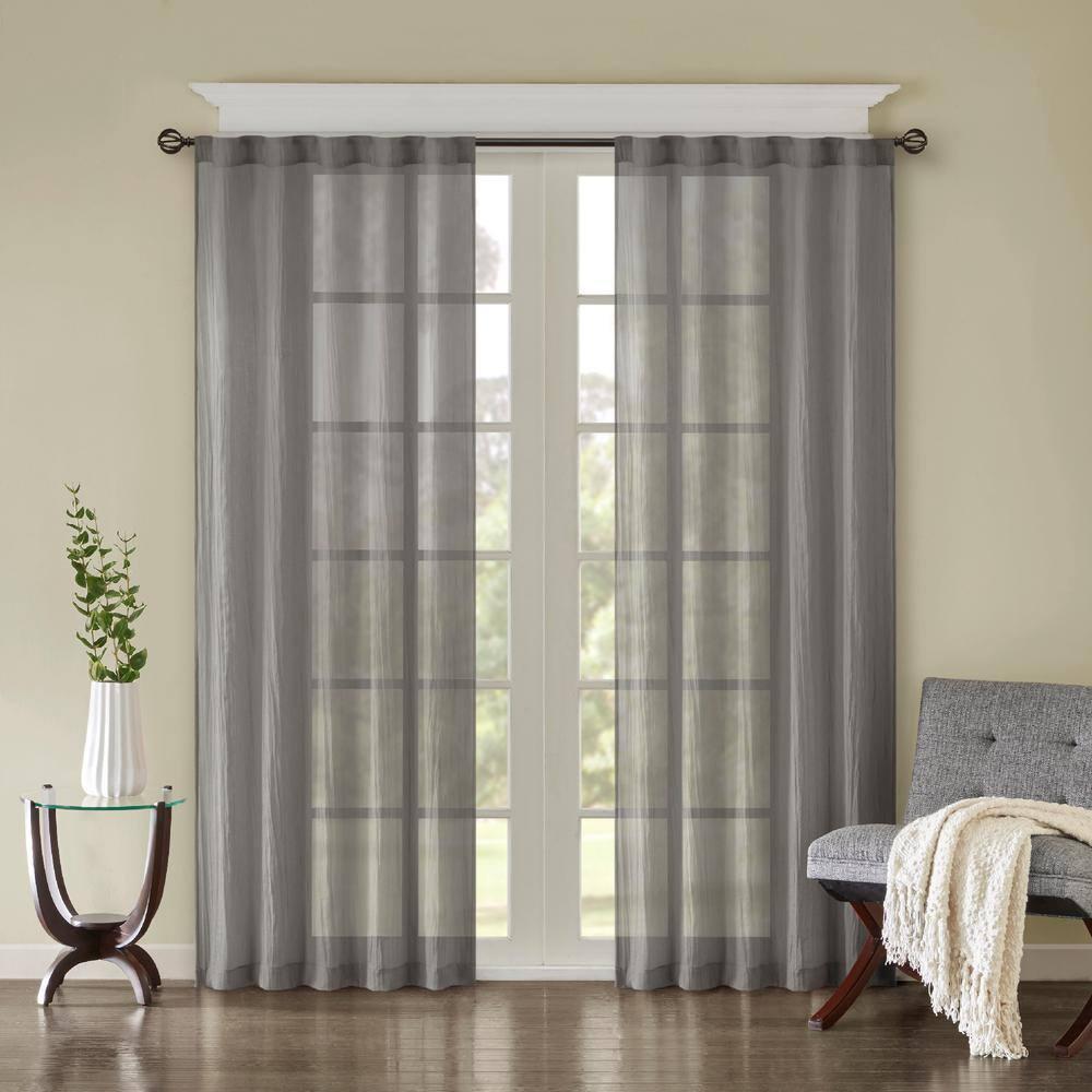 Madison Park Harper Solid Crushed Curtain Panel Pair (Set of 2)