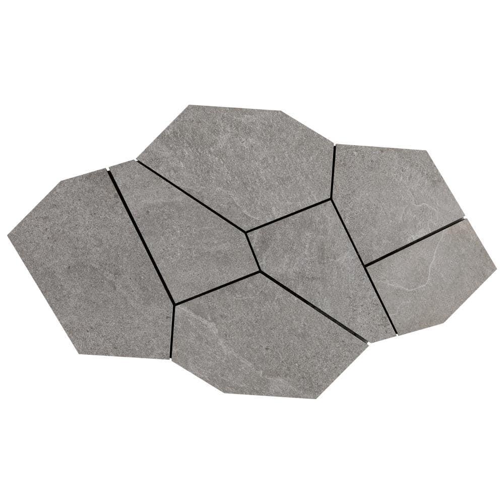 Monolith 11.81 In. X 19.68 In. Organic Pattern Matte Porcelain Mosaic Floor And Wall Tile (1.55 Sq. Ft. / Each)