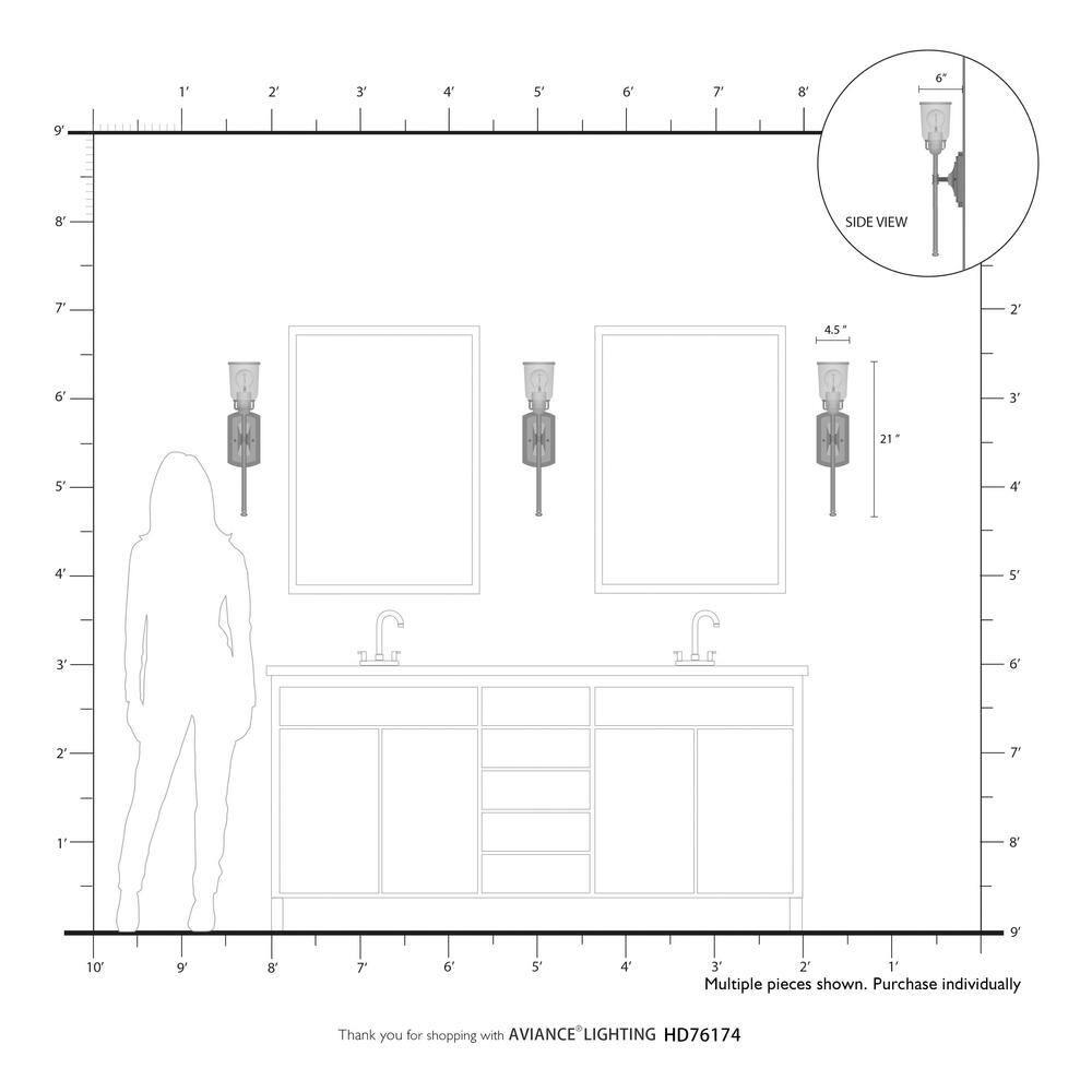 Livex Lighting Lawrenceville 1 - Light Sconce in Antique Brass