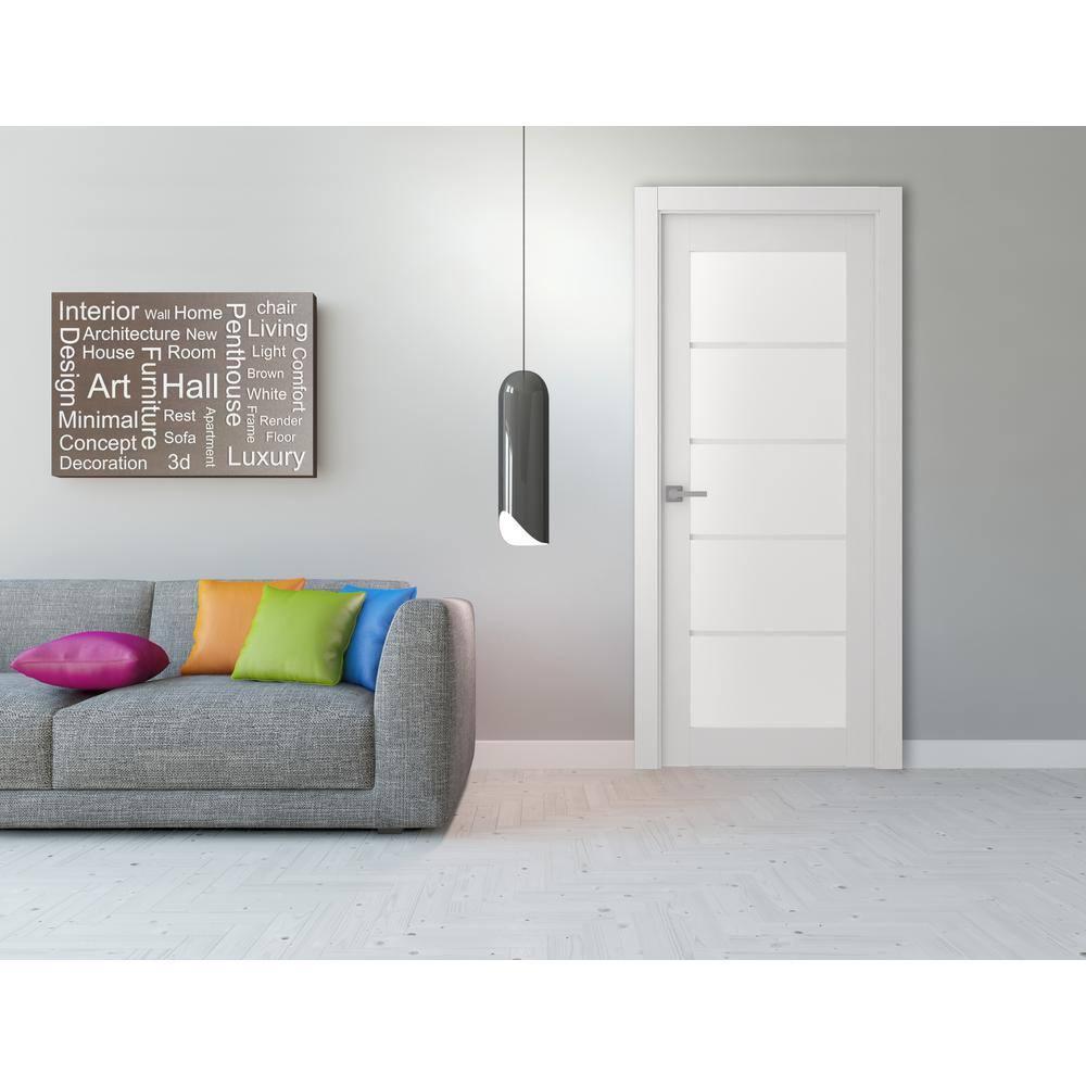 Belldinni Smart Pro 5 Lite Paneled Manufactured Wood and Glass Prefinished Standard Door SLab