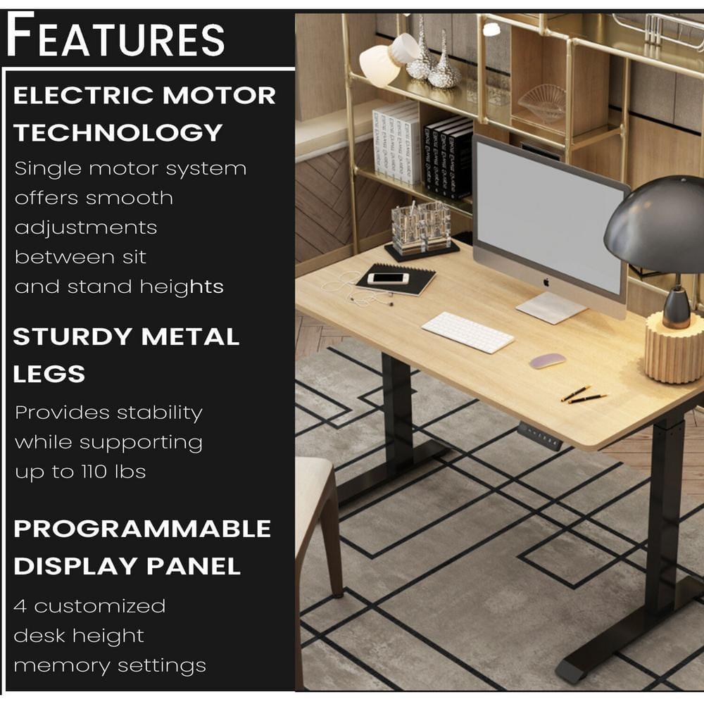 Hanover 47-In. Electric Sit or Stand Desk with Adjustable Heights, Natural
