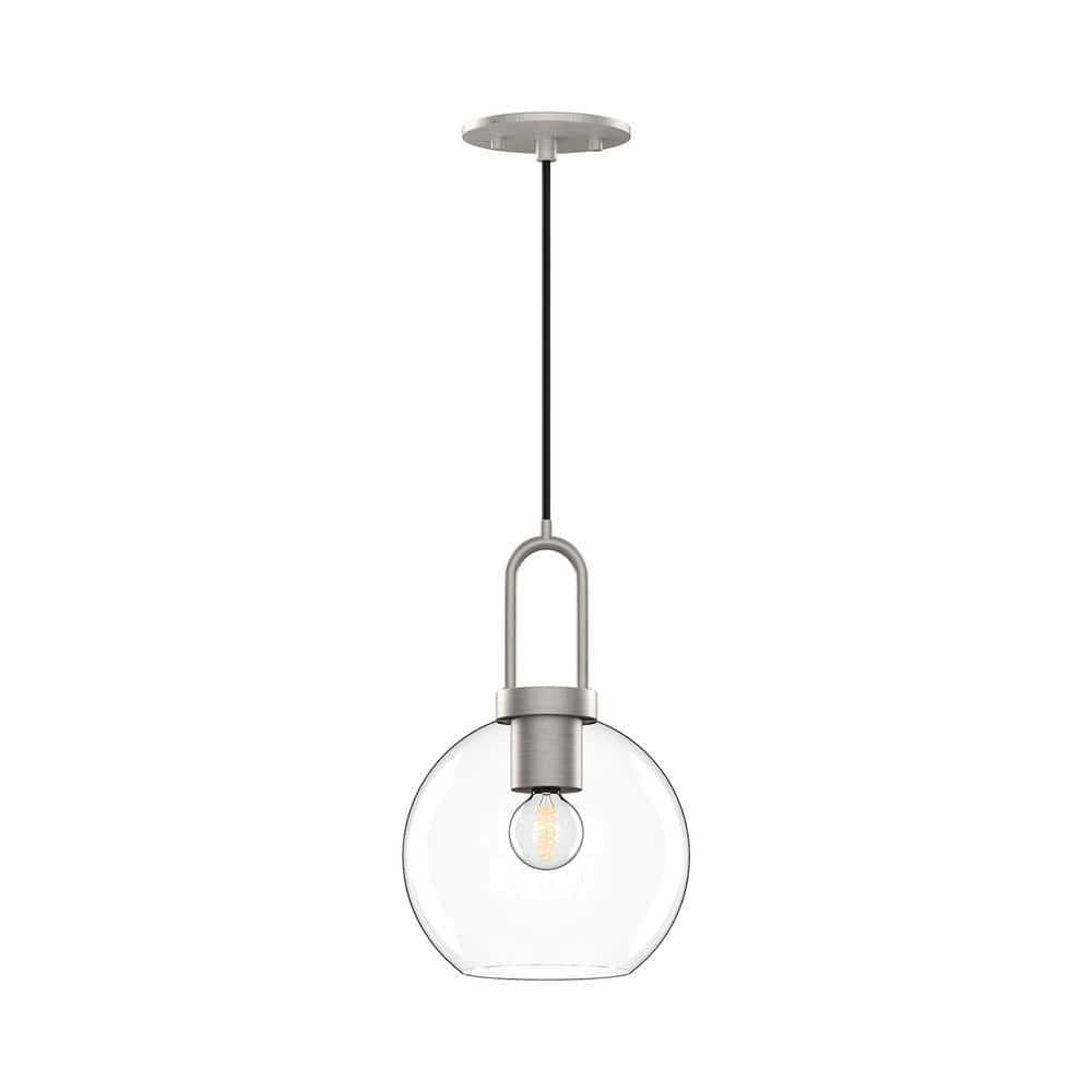 Mini Brushed Nickel Globe Pendant with Clear Glass