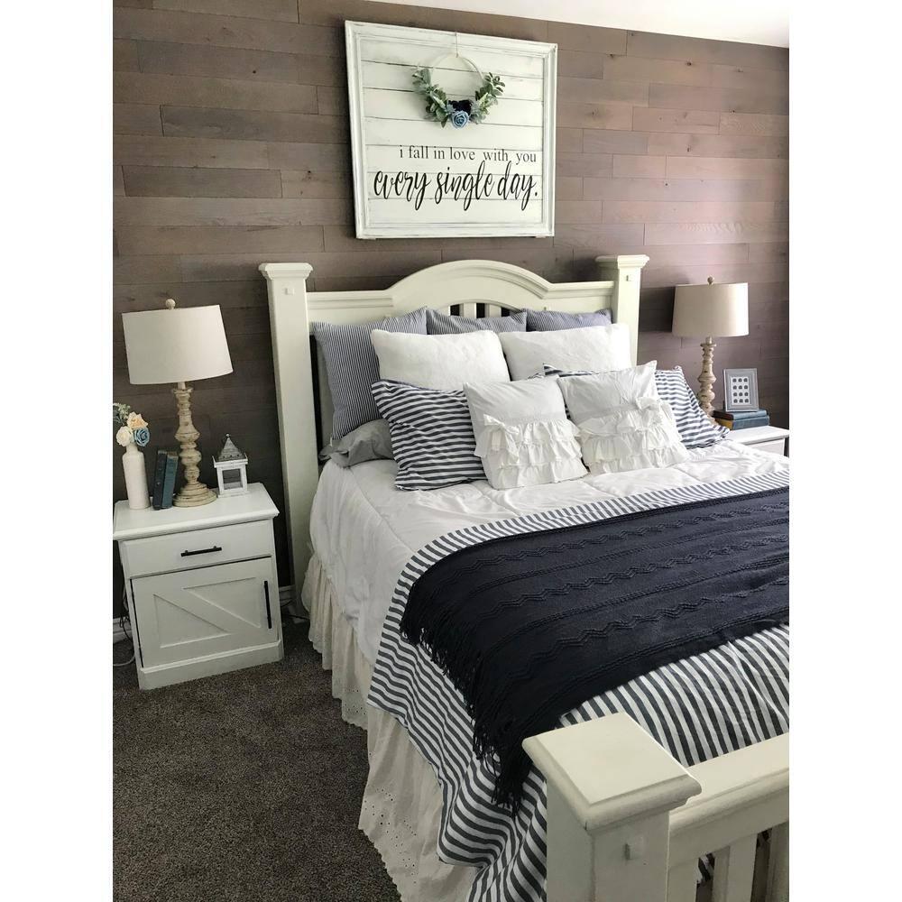 TIMBERCHiC 100% Wood Wall Planks - Made in USA - Peel-and-Stick Wall Panels for Interior Decor - Premium Smooth Finish - DIY Adhesive Wall Panels, Slate (4" x 20 Sq Ft)