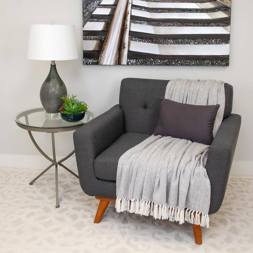 Parkland Collection Transitional Solid Charcol 18" X 12" Pillow