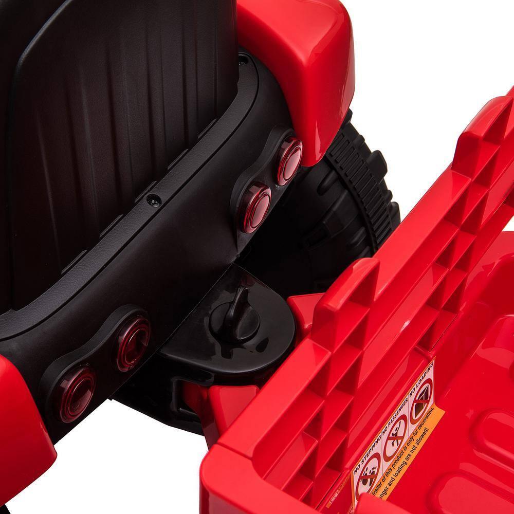 12V Kids Ride On Tractor with Trailer, Battery Powered Electric Car with Music, USB, Music, LED Lights