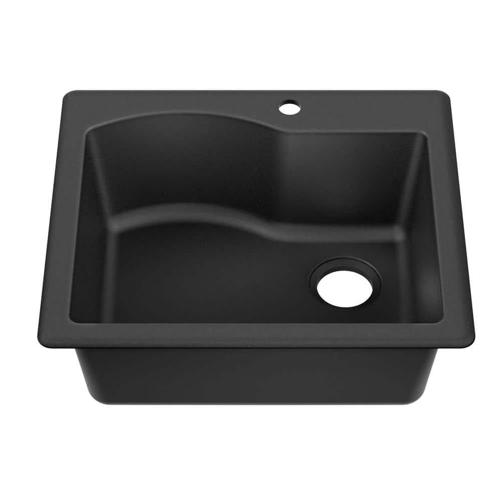 KRAUS Quarza™ 25" L Dual Mount Single Bowl Granite Kitchen Sink