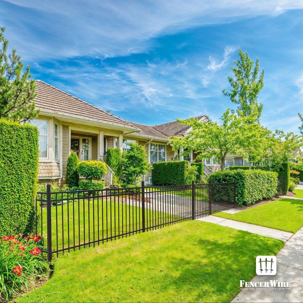 5 ft. x 6 ft. Heavy Duty Flat Top Metal Fence Panel, Anti-Rust Decorative Garden Fence Panel (Pack of 10)