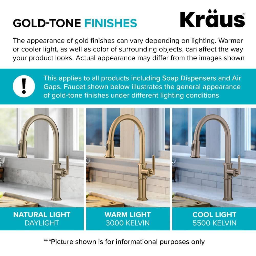 KRAUS Oletto Single Handle Pull Down Kitchen Faucet with QuickDock Top Mount Installation Assembly