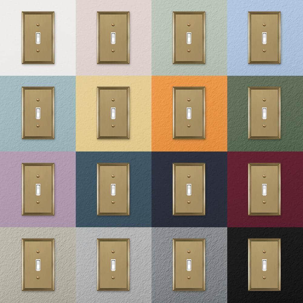 Amerelle 77TTTBZ Moderne Wallplate 3 Toggle Cast Metal Brushed Bronze 1-Pack