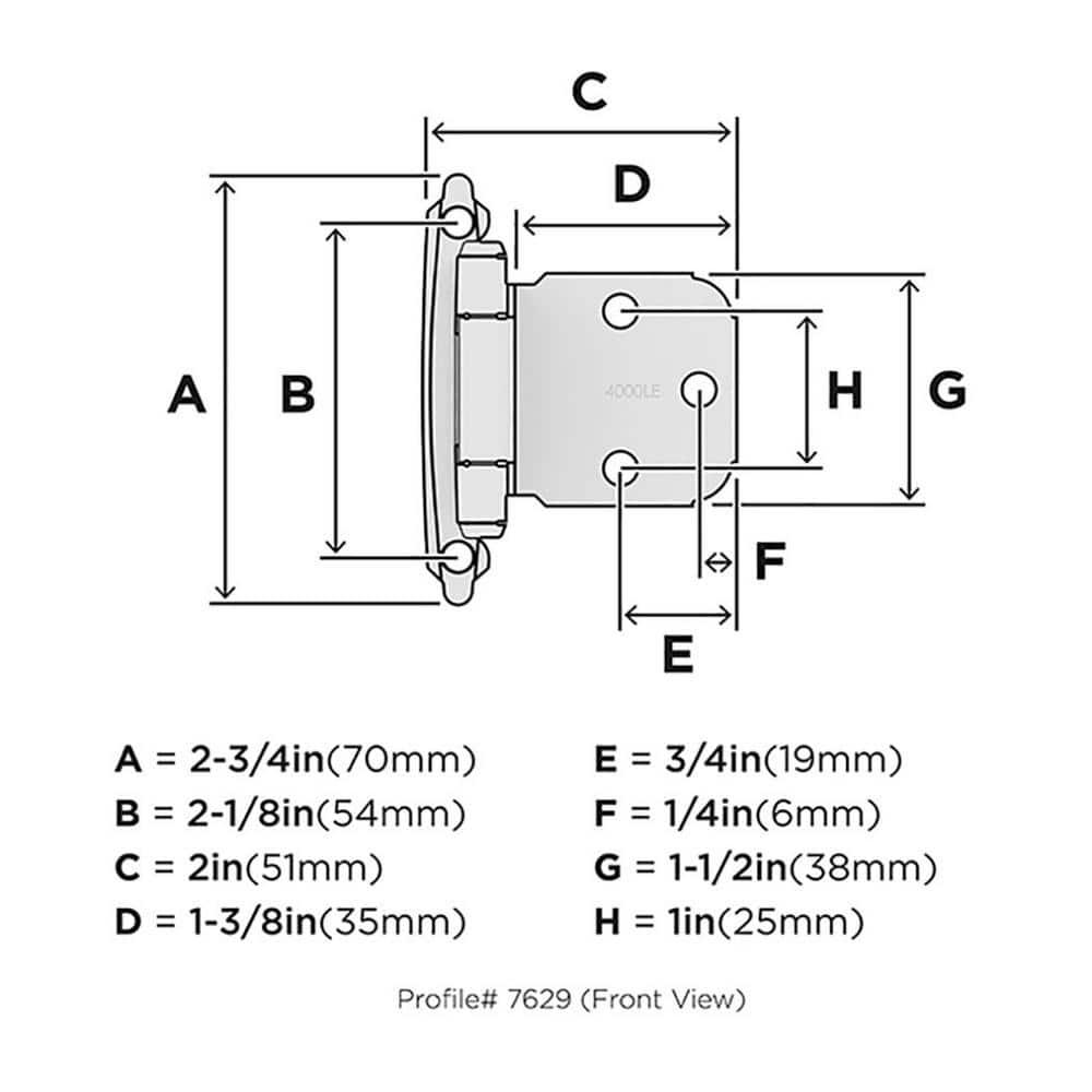 Face Mount Overlay Hinge