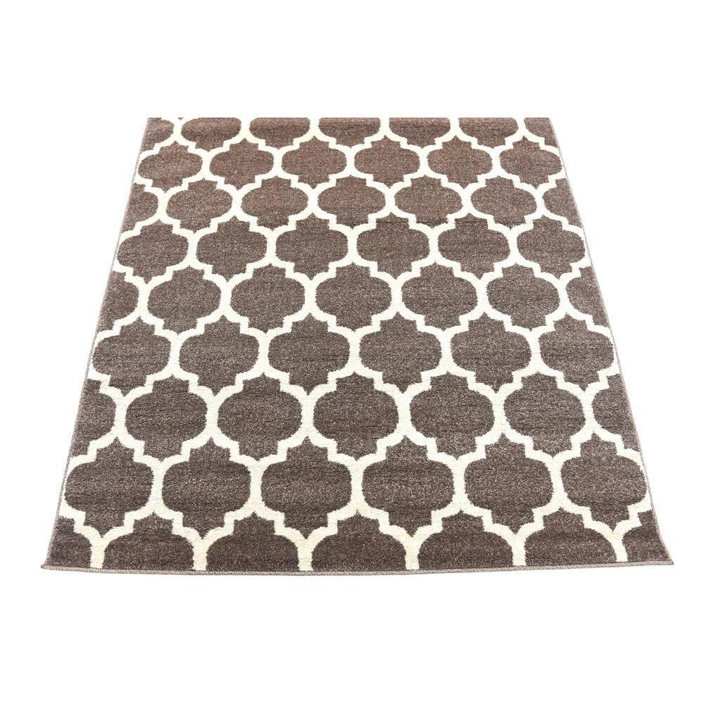 Unique Loom 4' 1 x 6' 1 Trellis Philadelphia Brown Area Rug