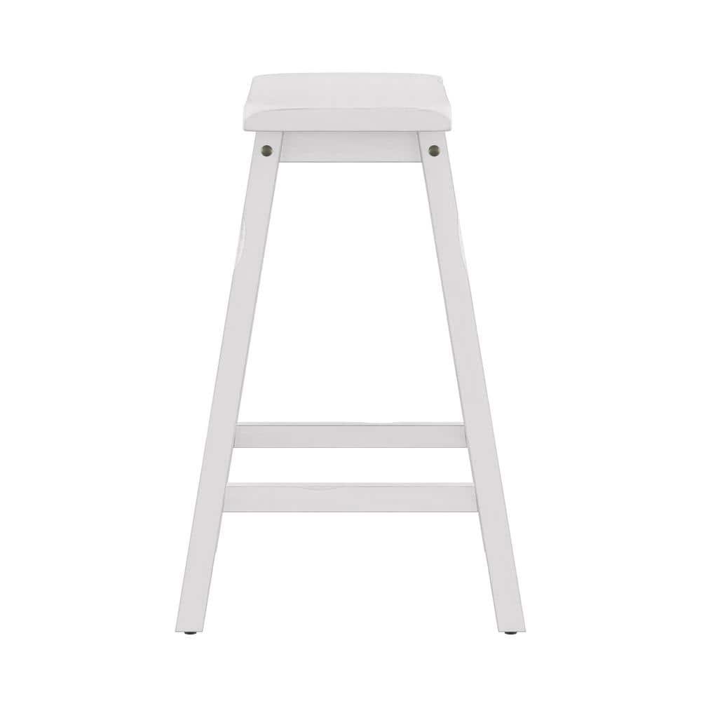 Hillsdale Furniture Moreno Backless 24" NonSwivel Counter Height Barstool Sea White: Wooden Kitchen Stool, Fixed Height