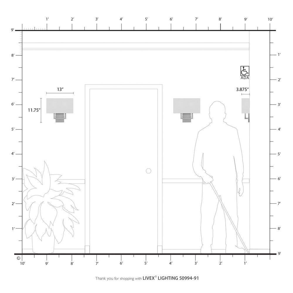Livex Lighting Pierson 2 - Light Wall Light in  Brushed Nickel