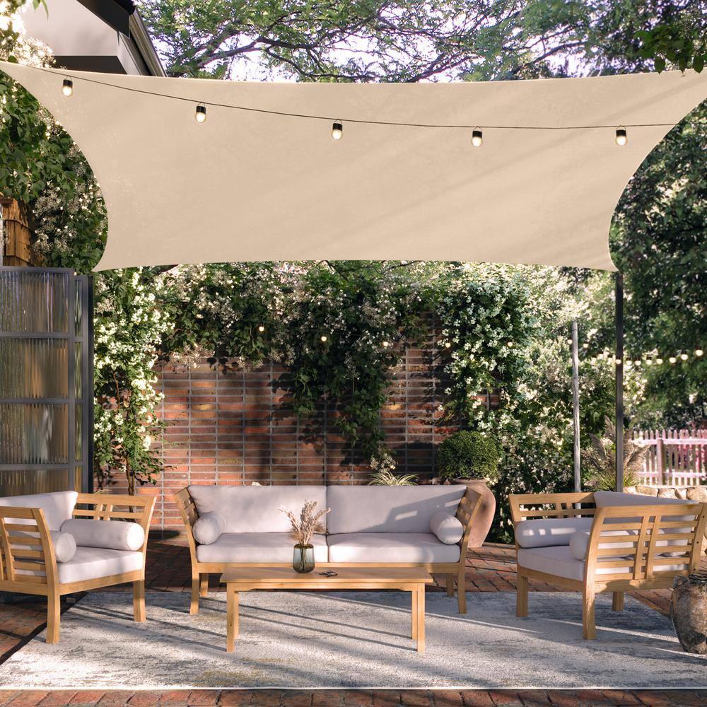 Pure Garden Sun Shade Canopy - 10x13ft Curved Rectangle Sun Shade Sail with UV Protection - Sun Shades Outdoor Patio or Pool Canopy - Sunshades for Patio, Yard, Deck or Outdoor Activities by Pure Garden