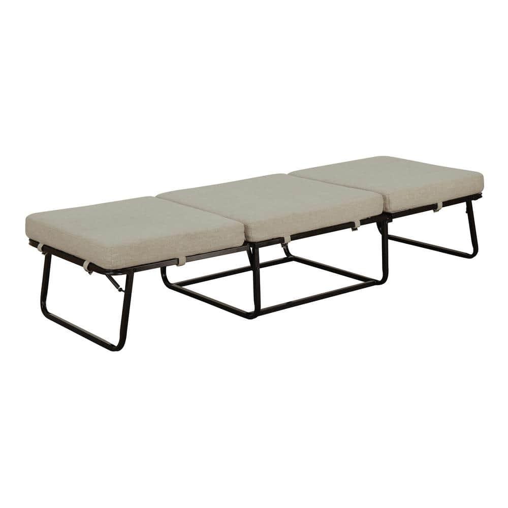Convenience Concepts Designs4Comfort Folding Bed Ottoman, Soft Beige Fabric