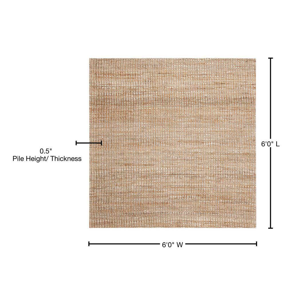 Marbella MRB303 Hand Loomed Indoor Area Rug - Natural/Ivory - 6'x6' - Safavieh