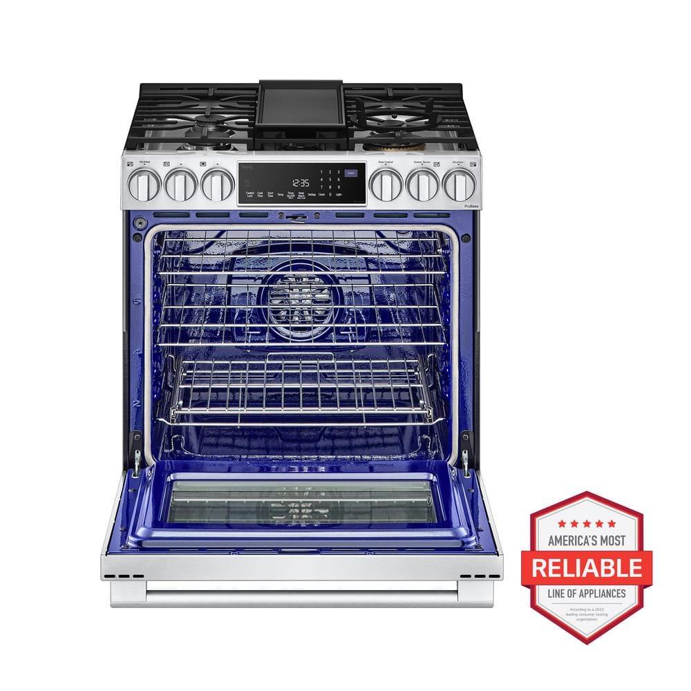 LG Studio LG STUDIO Smart Wi-Fi Dual Fuel Slide-in Range with ProBake Convection® and EasyClean®, 6.3 cu. ft. LSDS6338F