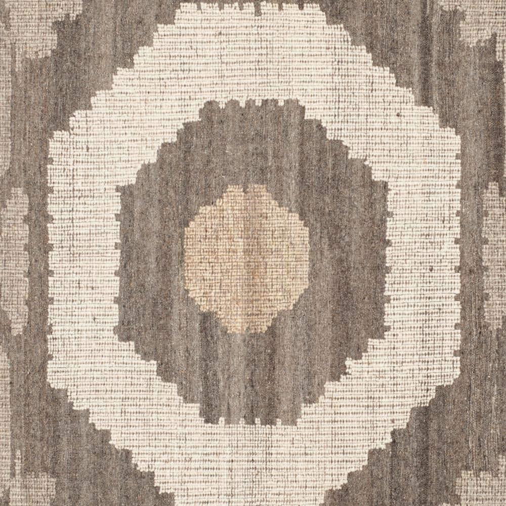 Kenya KNY313 Hand Knotted Area Rug - Ivory/Brown - 7'x7' - Safavieh.