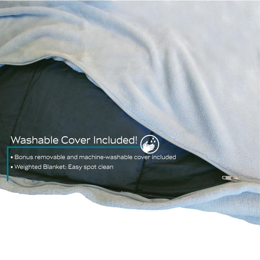 DreamLab 15lb Weighted Blanket with Washable Cover, Grey