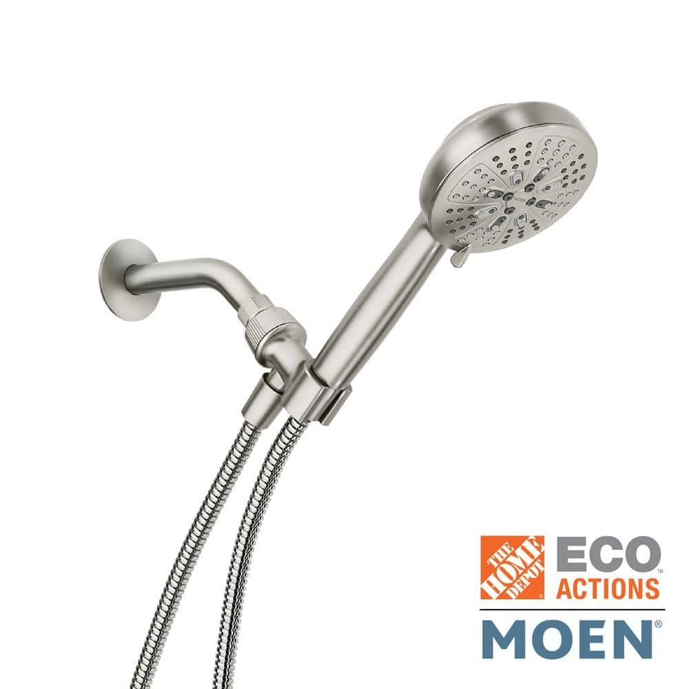 Moen Hydro Energetix Spot Resist Brushed Nickel Detachable 7-Function Handheld Shower Head, 200H0SRN