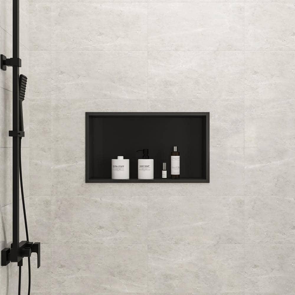 25" W × 14" H Stainless Steel Wall Niche Rectangular Recessed Shower Niche
