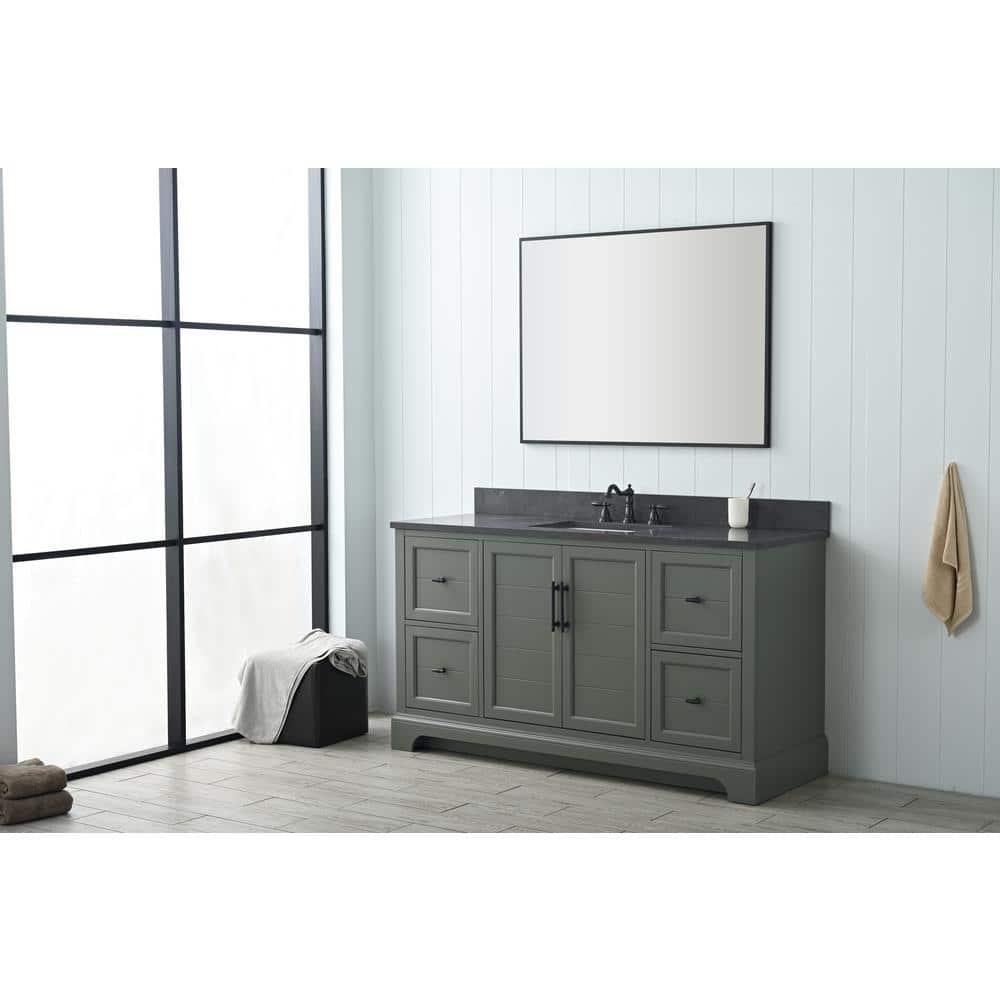Vanity Art 60 Inch Single Sink Bathroom Vanity with Sink & Top