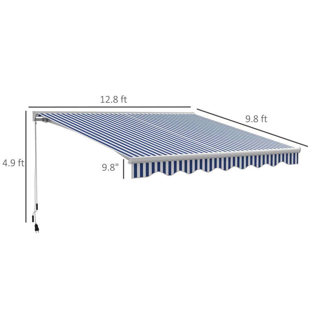 Outsunny Polyester Cover Retractable Patio Awning