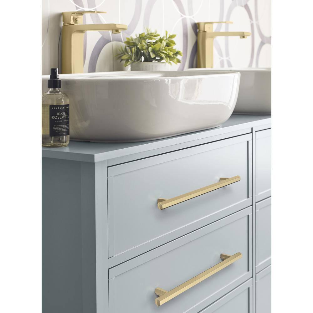 Amerock Caliber 7-9/16 inch (192mm) Center-to-Center Golden Champagne Cabinet Pull