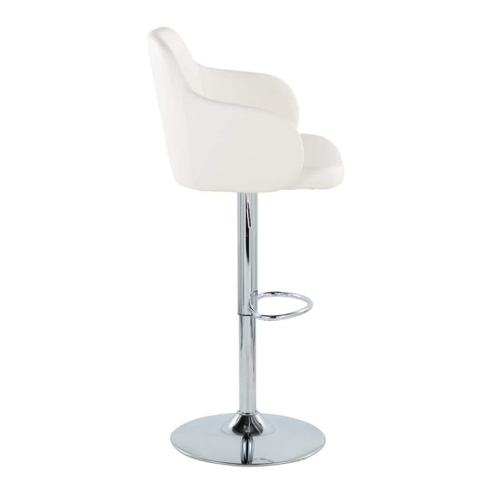 LumiSource Boyne Swivel Upholstered Adjustable Height Counter Stool with Metal Frame (Set of 2)