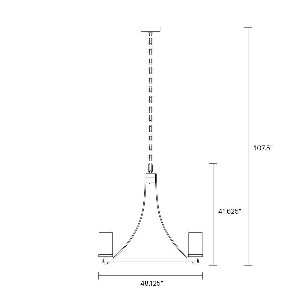 Steffens Iron & Textured Glass Chandelier (24"-48")